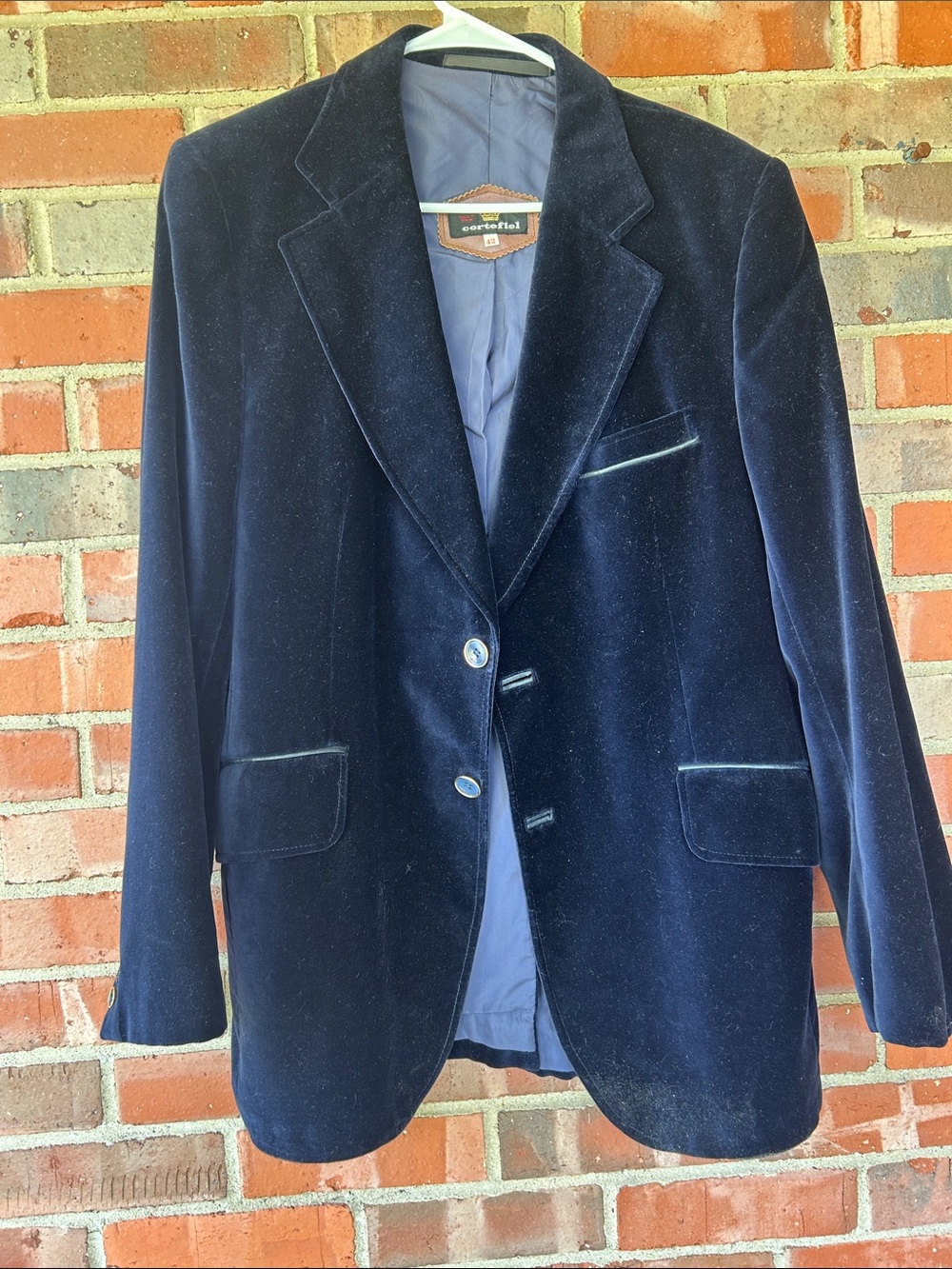 Men's Navy Velvet Sport Coat - Cortefiel